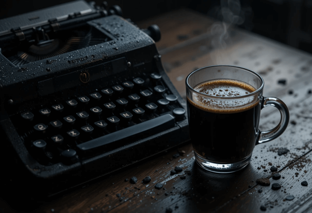 Fokus auf der Tastatur beim Schreiben eines neuen Buchprojekts.