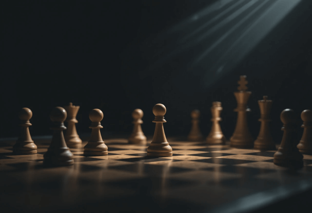 Eine Schachfigur im Licht als Symbol für die Einzigartigkeit eines Fachartikels.
