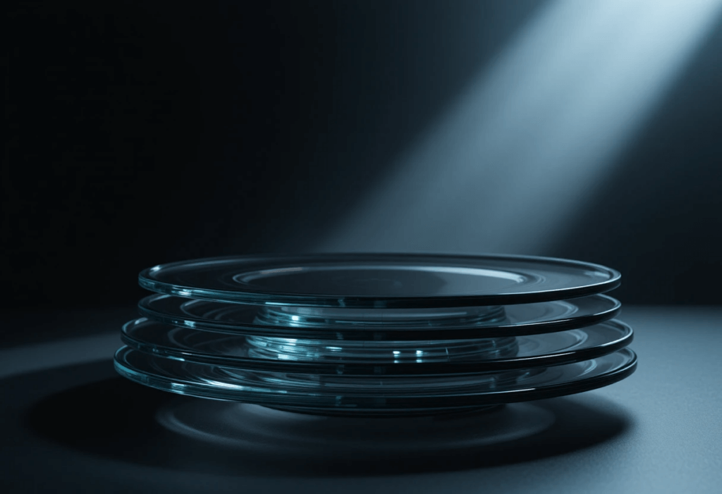 Abstrakte Glaslinien als Symbol für die klare Struktur in einem Fachartikel.